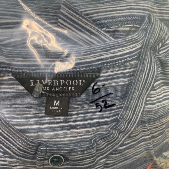 NEW Liverpool Los Angeles‎ Short Sleeve Striped Henley T-Shirt SZ M - Picture 7 of 7